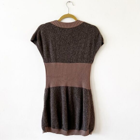 Oblique Italy Bodycon Sweater Tunic Mini Dress Size 2 Alpaca Blend Zip Front - Picture 2 of 9